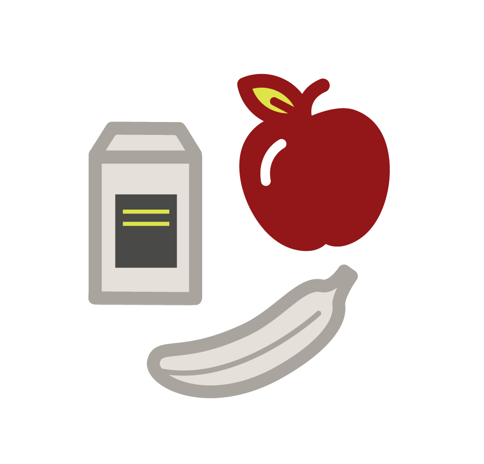 ergoflix Vector Icon Essen Apfel Banane Trinkpacket