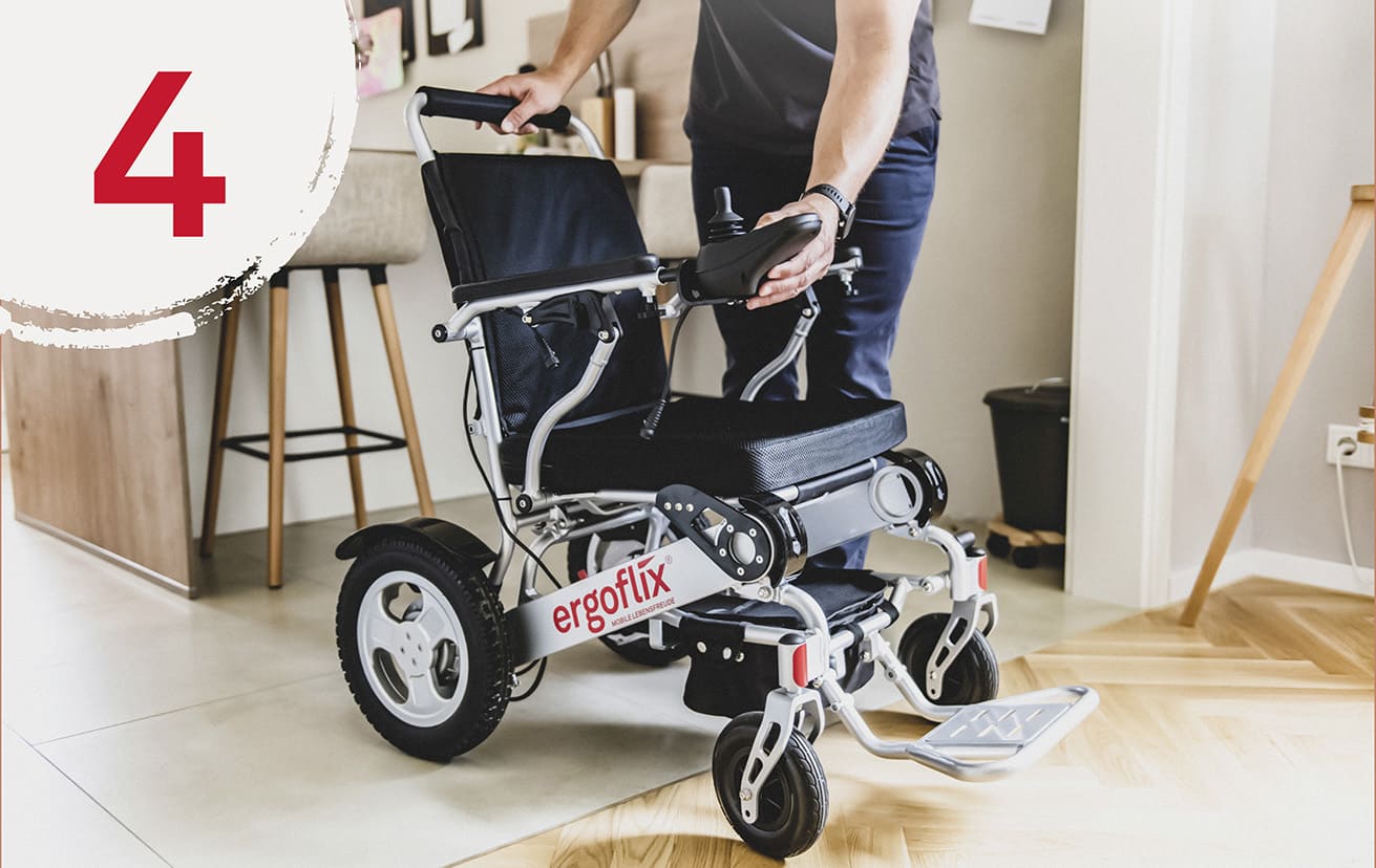 ergoflix Probefahrt Vorstellung klappbarer Elektro-Rollstuhl ergoflix