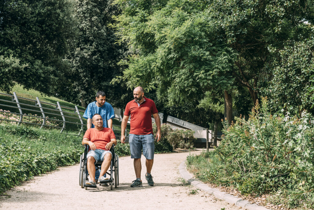 Schiebehilfe für Rollstühle